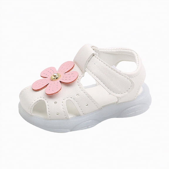 enyan Toddler Girl Summer Sandals Girls Jelly Sandals Summer Breathable Waterproof Fisherman Shoes For Girl Closed Toe Beach Flat-Sandals For Toddler Little Kid Big Kids,White,Size 5.5