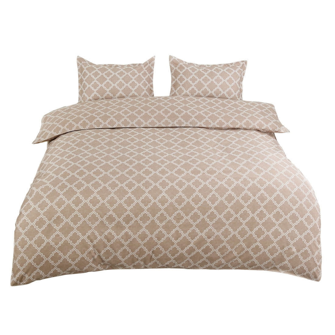 Lattice Pattern Duvet Cover Set With 2 Pillow Shams Super King