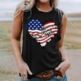 thumbnail image 5 of VKOYWKM Womens Tank Tops 4th of July American Flag Heart Graphic Workout Tank Top Patriotic Independence Day Crew Neck Sleeveless Tops, 5 of 5