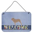 thumbnail image 1 of "Treasures Napolitan Mastiff Welcome Lámina metálica, 8 x 12, multicolor" Caroline's Treasures BB5569DS812, 1 of 1