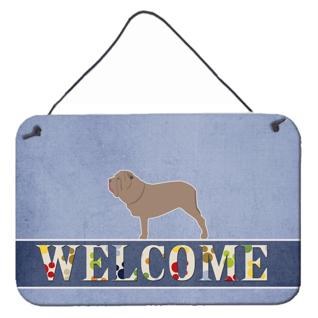 "Treasures Napolitan Mastiff Welcome Lámina metálica, 8 x 12, multicolor" Caroline's Treasures BB5569DS812