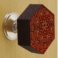 thumbnail image 2 of IBA Indianbeautifulart Boutons Gravés Rouges en Bois pour Armoire Tiroir Tiroir 10 Pcs, 2 of 3