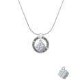 thumbnail image 2 of Delight Jewelry Silvertone 3-D Present Box with Bow and Crystal Gymnastics Mom Ring Charm Necklace, 18", 2 of 4