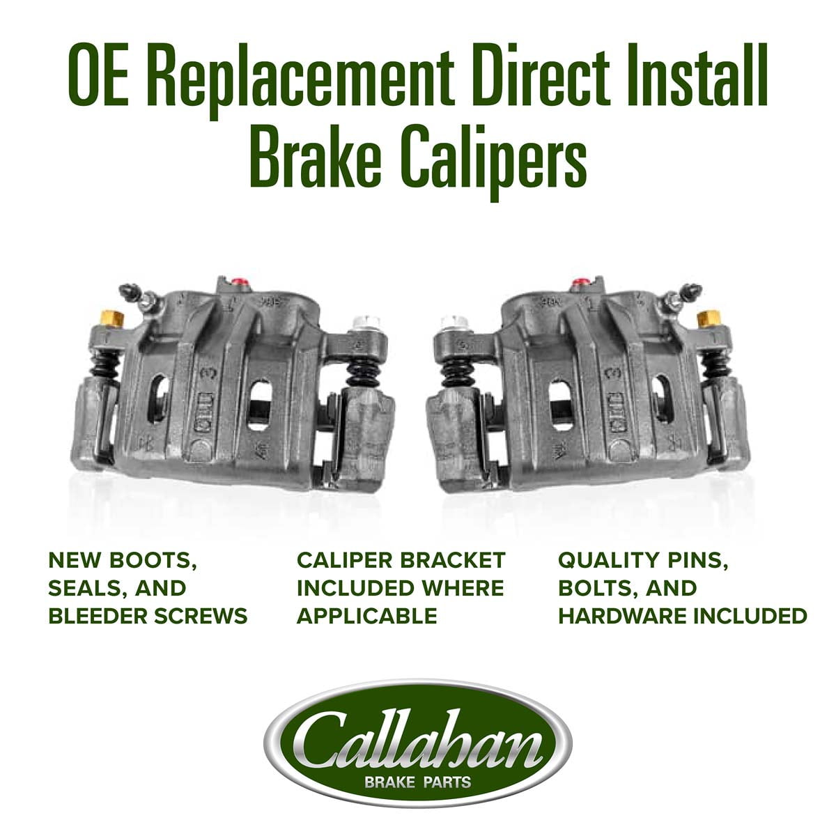 Callahan Brake Parts Brake Kit for Volkswagen GTI 2021, Volkswagen Jetta 2019-2022 Front Replacement Brake Rotors with Ceramic Brake Pads and Brake Calipers CLHCCO114410