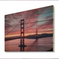 thumbnail image 2 of Designart "San Francisco Golden Gate Bridge Iconic Landmark" California Print on Natural Pine Wood, 2 of 5