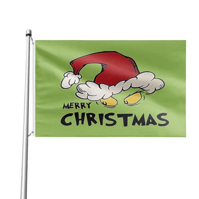 Bandera de exterior de Grinch de 3 x 5 pies, pancarta para exteriores, bandera de doble cara para casa, jardín, patio, desfile, cartel, decoración de fiesta, tapiz de pared