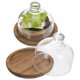 thumbnail image 1 of Glass Cake Stand with Dome for Kitchen Use Brown Butter Dish 2Pcs, 1 of 5