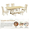 thumbnail image 5 of TOPMAX Traditional 6-Piece 78inch Trestle Extendable Dining Table Set with One 18inch Removable Leaf, Padded Dining Chairs and Bench,Distressed White, 5 of 8