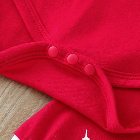 

nsendm 18 Months Boy Dinosaur Clothes Baby Boys Girls Christmas Deer Santa Xmas Letter Printed Boys Clothes Size 12 Pajamas Red 9-12 Months