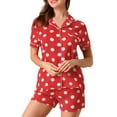 thumbnail image 1 of INSPIRE CHIC Ensembles de Pyjama pour Femmes à Manches Courtes à Pois Vêtements de Nuit Col à Revers Boutonné, 1 of 6