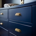 thumbnail image 7 of Goo-Ki 6 Pack 3'' Hole Center Antique Brass Cabinet Cup Pulls, Hammered Texture with Curved Edges, Elegant Vintage Drawer Cabinet Handles for Bar Cupboard Closet Wardrobe, 7 of 7