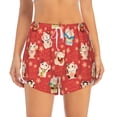 thumbnail image 2 of Balery Japanese Maneki Cats Pantalones cortos deportivos para mujer con forro y dos bolsillos, elásticos, para entrenamiento, gimnasio, yoga-Small, 2 of 7