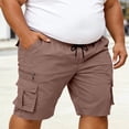 thumbnail image 6 of Sheghy Mens Cargo Shorts 100%Cotton Men Casual Fashion Solid Shorts with Multi-pocket Elastic Waist Cargo Pants Short Pants, 6 of 9