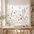 thumbnail image 5 of Wildflowers and Butterflies on a Pale Grayish-Blue Background, Serene Illustration for Nature Lovers, Botanical Floral Wall Art, Birthday Gift Tapestry Wall Hanging for Bedroom and Living Room, 5 of 7