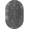 thumbnail image 1 of Unique Loom 3151885 5 x 8 ft. Casino Sofia Oval Rug, Dark Gray, 1 of 5