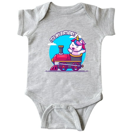 

Inktastic Unicorn Birthday Train Gift Baby Boy or Baby Girl Bodysuit