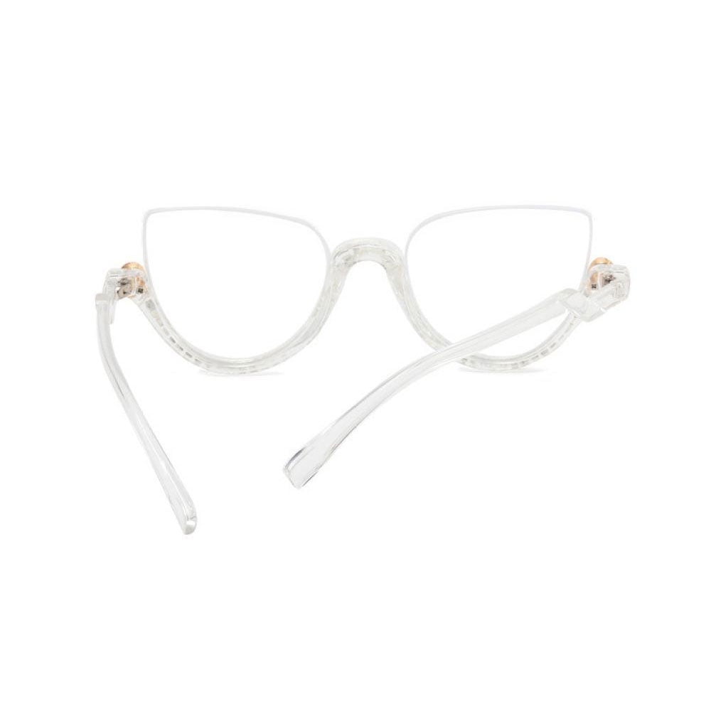 Women Half Moon Blue Light Blocking Reading Glasses 1.75 Ladies Semi-Rimless Colorful Diamond Readers +1.75 Strength