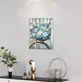 thumbnail image 2 of Farmhouse Floral Wall Art Blue Flower Bicycle Pictures Farmhouse Bathroom Wall Decor Rustic Country Floral Canvas Painting Framed Artwork for Bathroom Bedroom Living Room 12"x16", 2 of 6