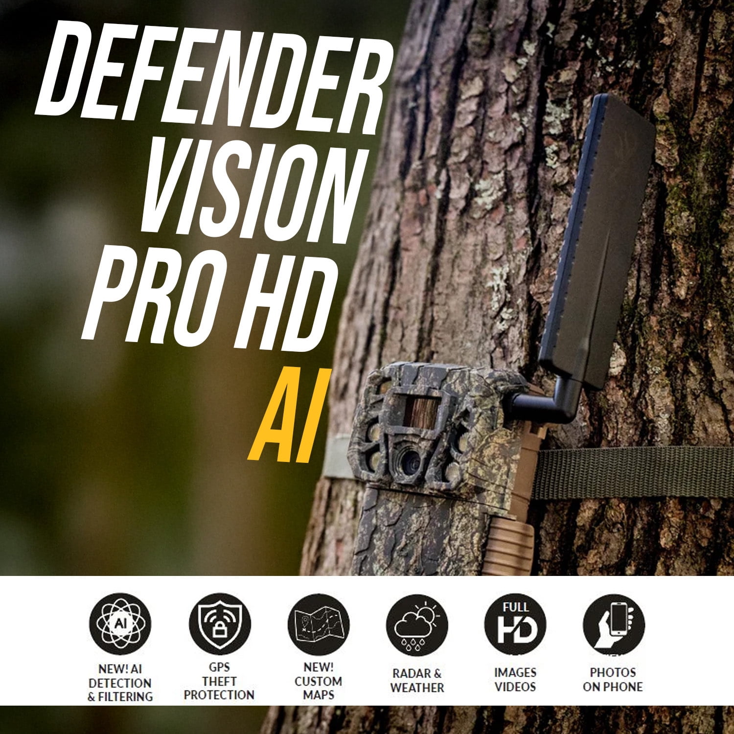 Browning Trail Camera - Defender Wireless Vision Pro HD AI 46MP (6 Pack) Bundle with Rechargeable Battery Pack and Card Reader (7 Items)