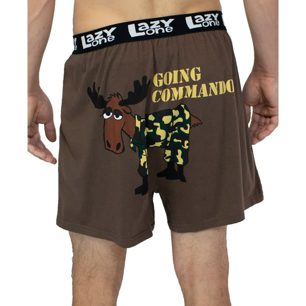 LazyOne Funny Animal Boxers, Novelty Boxer Shorts, Humorous Underwear, Gag  Gifts for Men, Camouflage (I'm Fatigued SMALL) 