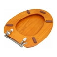 thumbnail image 5 of Renovator's Supply Wooden Elongated Toilet Seat Golden Oak Finish Oval Commode Seats for Toilets Chrome Hinges, 5 of 7