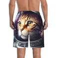 thumbnail image 3 of Yiaed Astronaut Cat Print Men's Swim Trunks with Lining Quick Dry Sports Shorts Beach Shorts Boardshorts-X-Large, 3 of 5