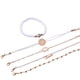 thumbnail image 4 of Cuenta cian con 5 cuentas blancas, colgante y pieza con letra, pulseras con cordón, 4 of 4