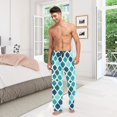 thumbnail image 6 of FORMRS Mens Pajama Pants with Pockets Cotton Sleepwear Lounge Bottoms Sizes S-2XL, Blue Geometric Pattern, 6 of 7