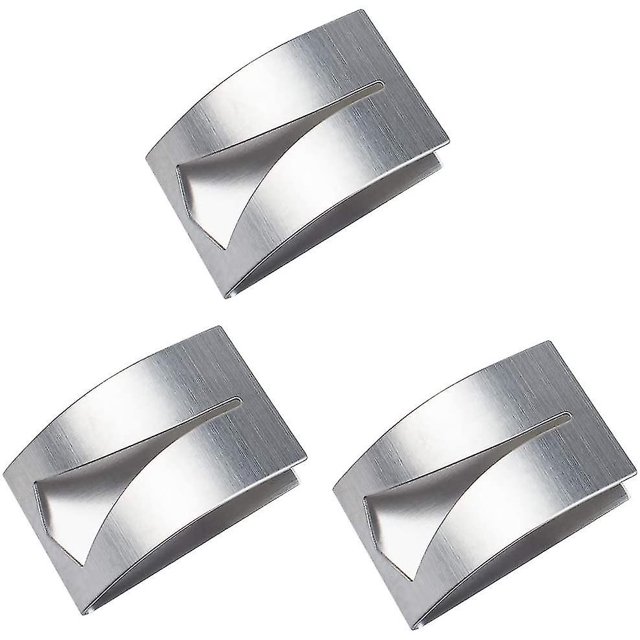 3 Pcs Tea Towel Holders, Stainless Steel Hand Towel Hook Self Adhesive Towel