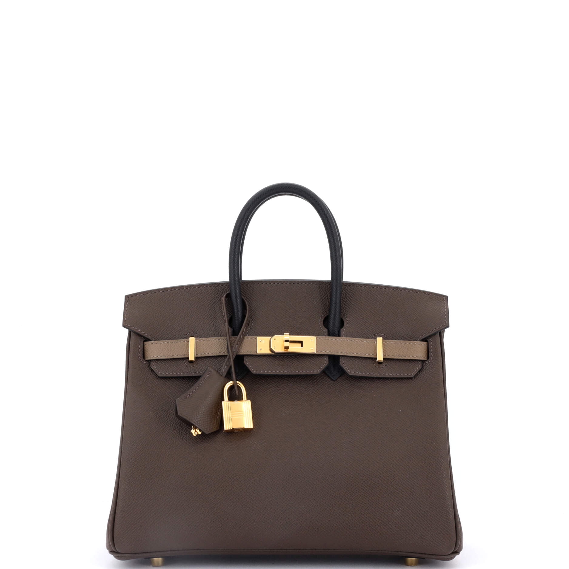 Pre-Owned Birkin Handbag Tricolor Epsom with Rose Gold Hardware 25 By Rebag