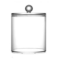 Yonrjhukm Cotton Ball Dispenser, Cotton Swab Container, Acrylic Cosmetic Pads Organizer, Bathroom Storage Canister, Makeup Accessory Holder, Durable, Lightweight, Space-Saving