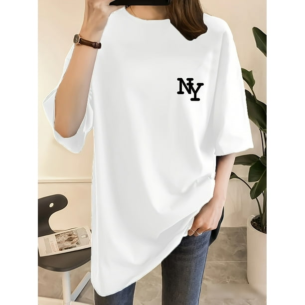 Letter Print T-Shirts, Perfect for Summer Outfits, Trendy Short-Sleeve Tops, Loose And Casual