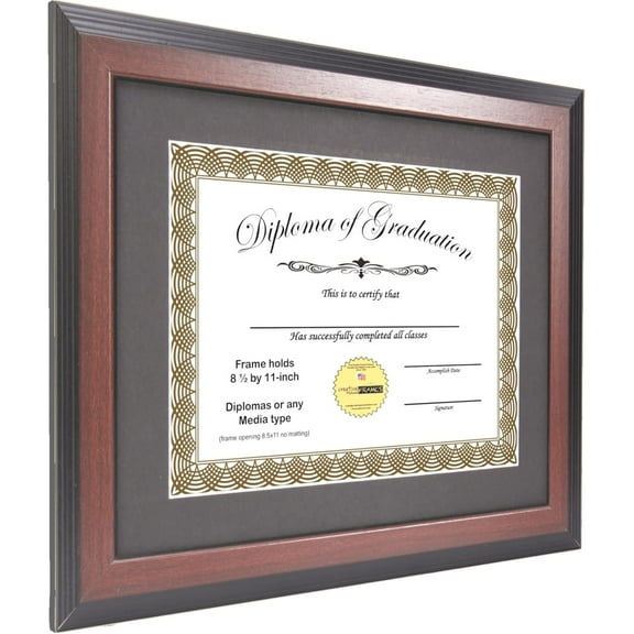 CSPP 14x17 Majestic Mahogany Diploma Frame with Black Mat including Glass | Frame Holds 16x20 Media without Mat