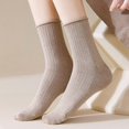 thumbnail image 6 of Tao Tao Womens Crew Socks, Casual Knit Cotton Comfy Breathable Cool Dress Socks for Girls Gray Free Size, 6 of 6