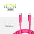 thumbnail image 5 of Liquipel Powertek Neon USB-C to USB-C - Pink, 5 of 7