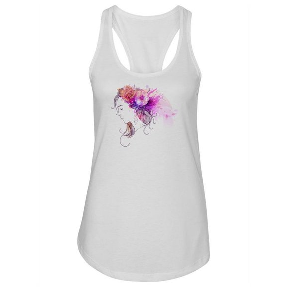 A Woman With Colorful Flowers Tank Women -Image by Shutterstock, Female Small