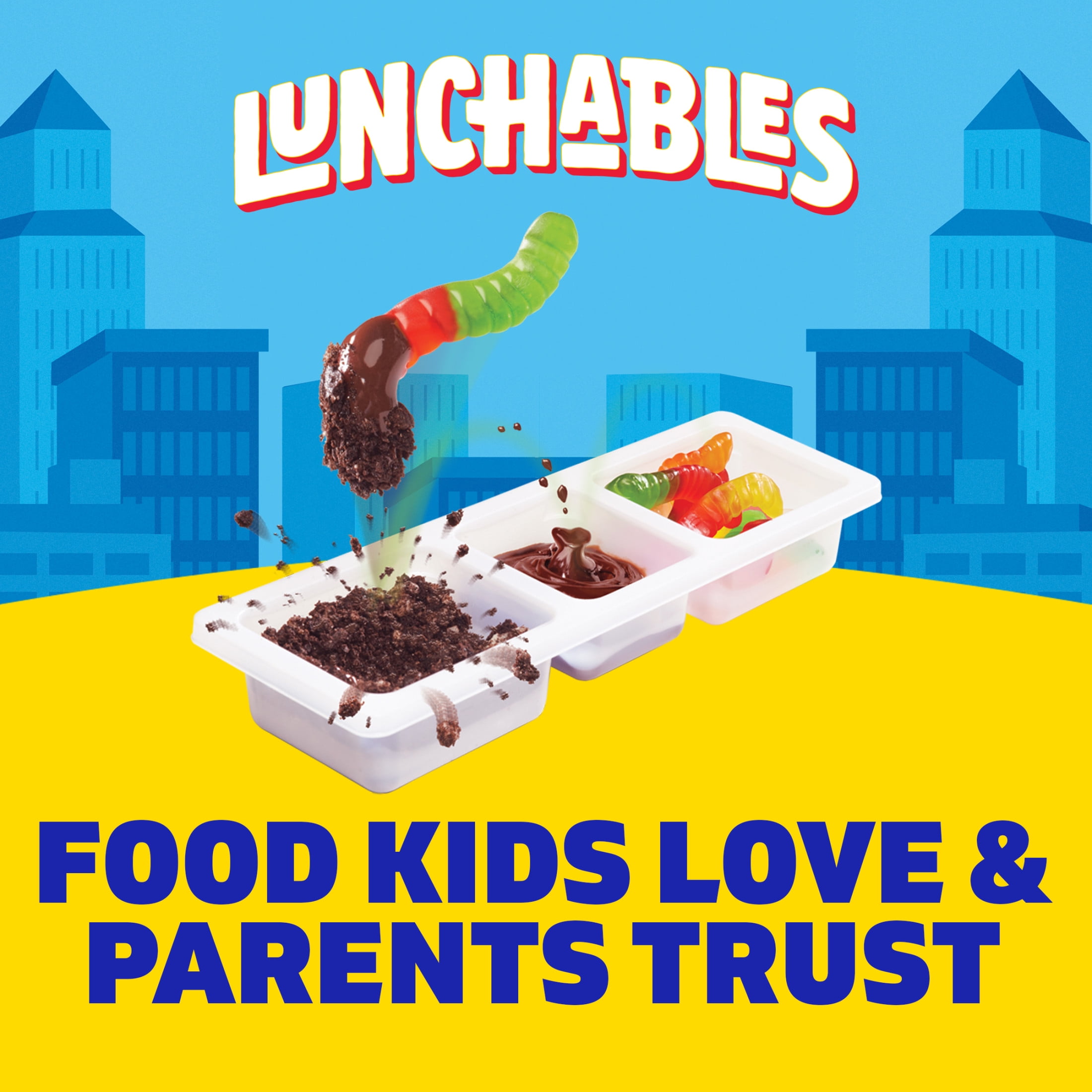 Lunchables Dirt Cake with Gummy Worms Kids Lunch Snack Dessert, 1.95 oz Box Tray, Shelf-Stable