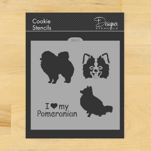 I Love My Pomeranian Cookie and Craft Stencil CM107 by Designer Stencils