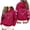 Wine, variant on Women's Heart Printed Long Sleeve Hoodies Fall Fleece Lined Oversized Casual Graphic Pullover Hooded Sweatshirts S-XXL