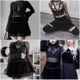 thumbnail image 5 of FEOYA Black Gothic Skirt Women High Waist Punk Skirt Lace Up A-Lined Short Steampunk Y2k Skirt Goth Mini Skirt Slim Plaid Pleated Skirt Sexy Stylish Summer, 5 of 7