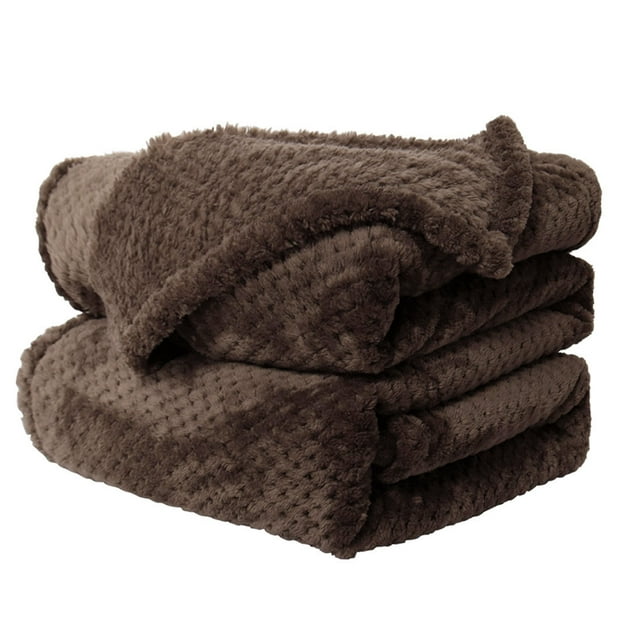 Unique Bargains Couverture de Lit en Molleton de Luxe en Maille Tissée