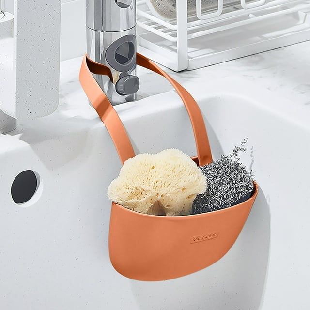 Oleegame 1PC Shower Soap Dish With Hook Single Layer Kitchen Sink Storage Hanging Bag Home Multis Function Faucet Debris Storage
