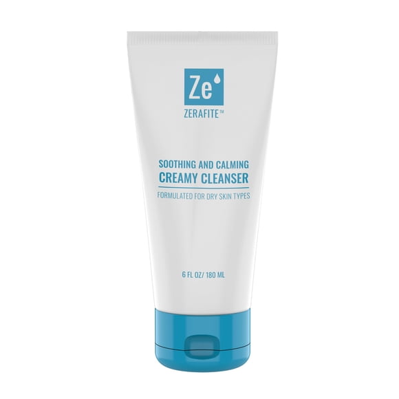 ZERAFITE Limpiador cremoso calmante y calmante para pieles secas y sensibles (6 onzas líquidas)