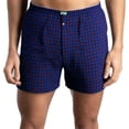 thumbnail image 2 of Couver Men’s Knit Cotton Boxer Shorts Underpants with Button Fly, Bright Plaid Assorted, S, 6-Pack, 2 of 7