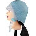 thumbnail image 1 of Gorro para resaltar de silicona, gorro profesional para resaltar el agujero, gorro reutilizable para color de cabello para herramientas de coloración del cabello de salón (1 unidad, azul), 1 of 5