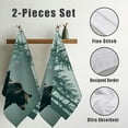 thumbnail image 3 of Foggy Forest Bear Hand Towels Green Trees Bath Towel Set of 2 Soft Kitchen Dish Towels Decorative Bathroom Face Towels for Guest Gym Yoga 27.5 * 16in 2 pieces, 3 of 6