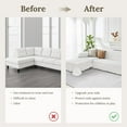 thumbnail image 4 of Sectional Couch Covers for Sectional Sofa L Shaped Sofa Cover Blanket 2 Pieces L Shape Furniture Protector for Pets Dogs (White, Large), 4 of 17