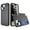 Gray, variant on for iPhone 14 Case Wallet Credit Card Holder ID Slot Sliding Door Hidden Pocket Men Women Anti-Scratch Dual Layer Hybrid Bumper Armor Protective Shell Back Cover,Darkblue