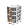 thumbnail image 2 of Uutvery Desk Organizer with Drawers Plastic Storage Drawer Bins Drawer Type Desktop Storage Box Transparent Desktop Organizer with Orange Handle Stackable Drawers for Home Office(4 Layers), 2 of 7