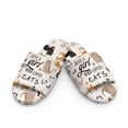 thumbnail image 2 of Psesaysky Loves Cats Print House Slippers for Women Lightweight Indoor Slippers Open Toe Slip On Bedroom Shoes with Memory Foam, Size 12-13, 2 of 7